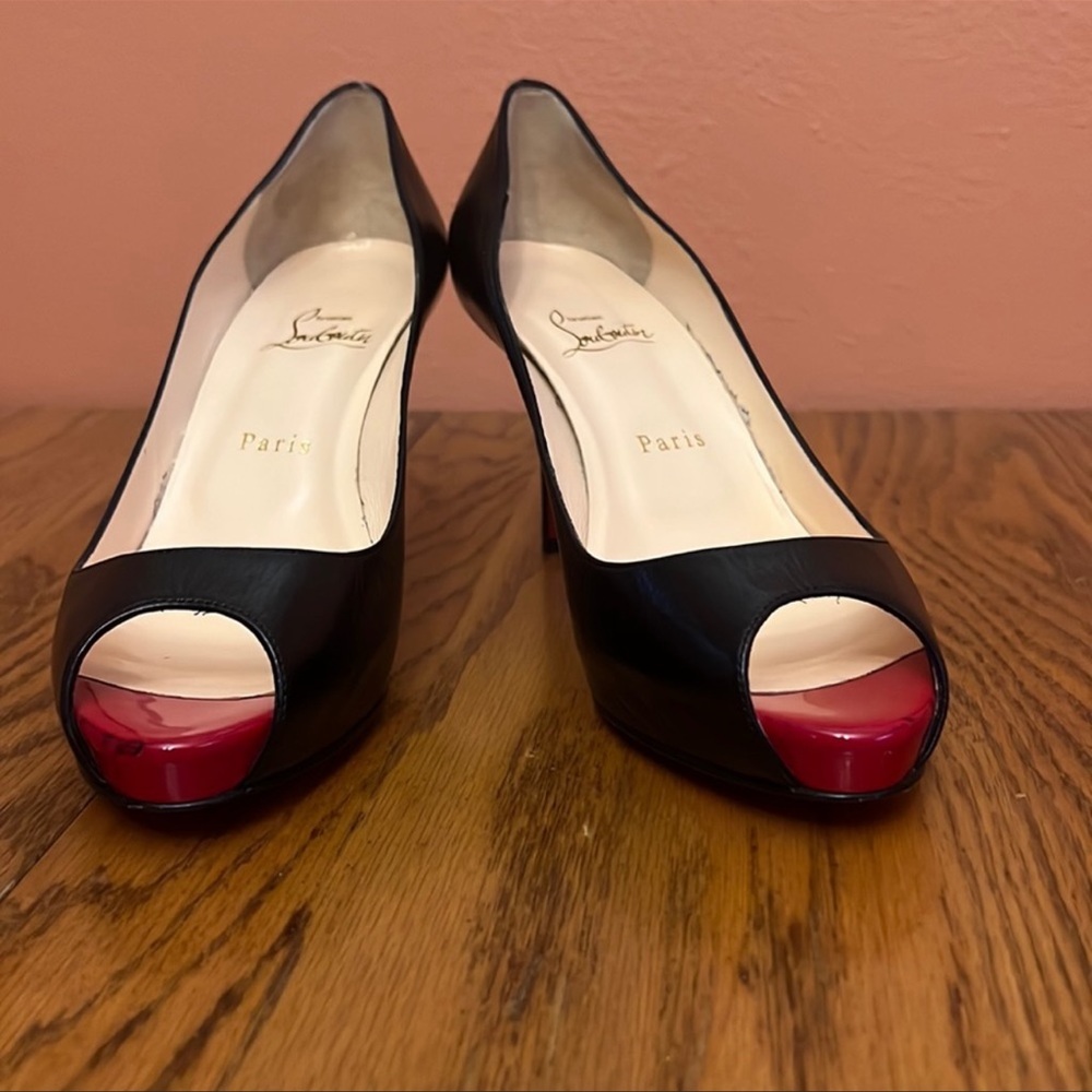 Christian Louboutin black peep toe